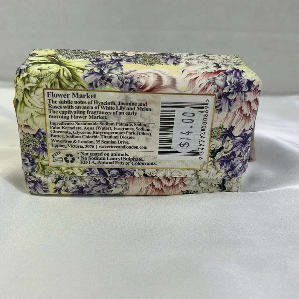 Flower Market Natural Plant Oil Soap French‎ Triple Milled Pure Shea Butter 7 Oz